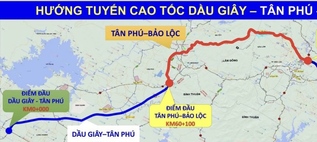 Tổng mức đầu tư hơn 8300 tỷ đồng cho giai đoạn 1 cao tốc Dầu Giây - Tân Phú