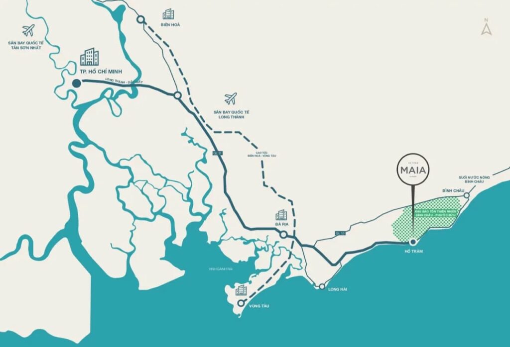 Vị trí dự án Maia Resort Hồ Tràm