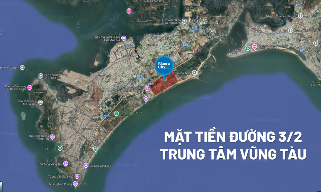 Vị trí Blanca City Vũng Tàu tại phường 10,11 nay thuộc phường Rạch Dừa, TP HCM (Vũng Tàu cũ)